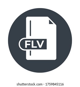 Icono de formato de archivo FLV. Icono relleno de extensión FLV.