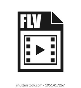 FLV File Icon, Flat Design Style