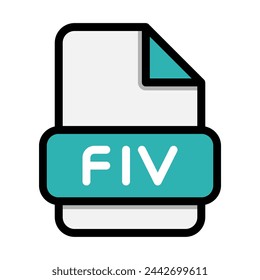 Iconos de archivo Flv. Extensión de archivo plano. símbolos de formato de vídeo de icono. Ilustración vectorial. se puede utilizar para interfaces web, aplicaciones móviles y software
