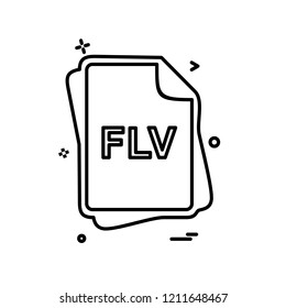 FLV file type icon design vector