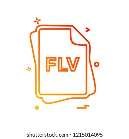 FLV file type icon design vector