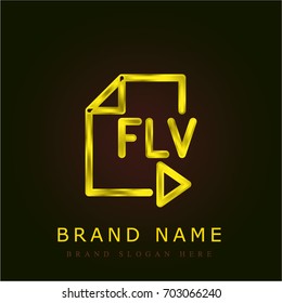 Flv golden metallic logo