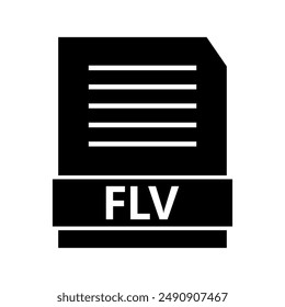 Flv icon illustrated on background