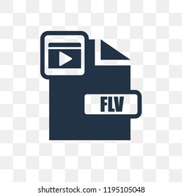 Flv vector icon isolated on transparent background, Flv transparency concept can be used web and mobile