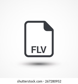 Flv video file extension icon vector.