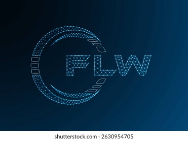 FLW low poly letter logo vector design. FLW lower poly logo design. 