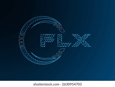 FLX low poly letter logo vector design. FLX lower poly logo design. 