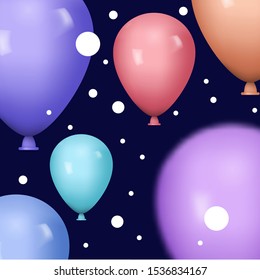 Fly abstract color balloon illustration vector color illustration