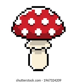 Fly agarique Amanita muscaria Mushroom 8 Bit Pixel Art