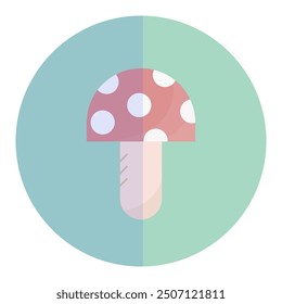 Fly agaric or amanita mushroom. Flat vector illustration