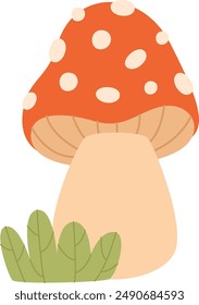 Fly Agaric Cartoon Vector Illustration
