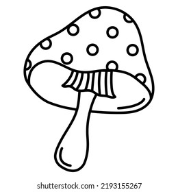 Fly agaric doodle icon. Halloween concept.
