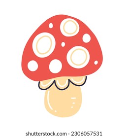 Fly agaric in a flat style isolated on a white background. Vector illustration.