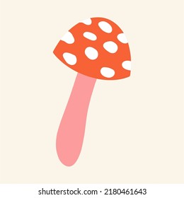 Fly agaric, fungus flat icon logo illustration vector isolated.Suitable for web design, logos, apps and UI.