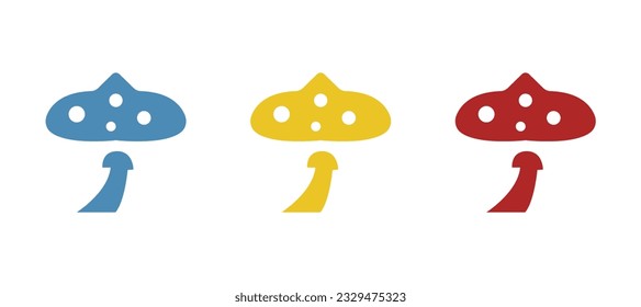 fly agaric icon on a white background, vector illustration