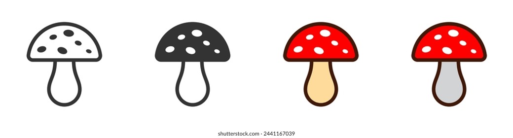 Fly agaric icon. Vector illustration.