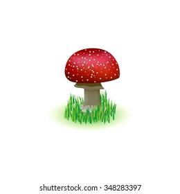 Fly agaric illustration. Mushroom icon.