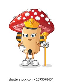 fly agaric mushroom ancient egypt cartoon. cartoon mascot vector