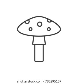Fly agaric mushroom line icon.