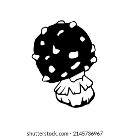 Fly agaric mushroom. Vector graphics. Forest plants.