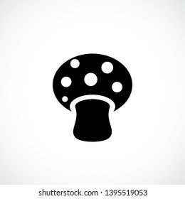 Fly agaric mushroom vector icon isolated on white background