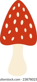 Fly Agaric Mushroom Vector Illustration