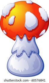 Fly Agaric Mushroom. Vector over white.