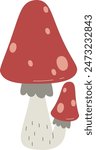 Fly Agaric Mushrooms Vector Illustration