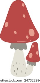 Fly Agaric Mushrooms Vector Illustration