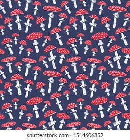 Fly Agaric Pattern. Endless Background. Seamless