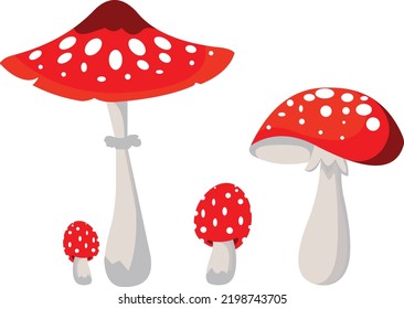 fly agaric set, vector, eps 10