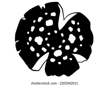 Fly agaric, spotted mushroom cap - vector silhouette picture for logo or pictogram. Fly agaric poisonous mushroom for sign or icon