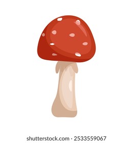 Fly agaric, vector illustration of a mushroom.