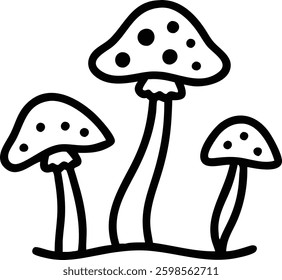 A fly agarics in silhouette illustration art