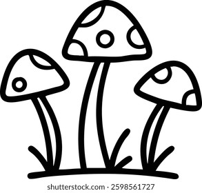 A fly agarics in watercolor three pieces