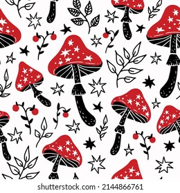 Fly agric seamles pattern on white background. Vector seamless pattern