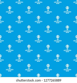 Fly air balloon pattern vector seamless blue repeat for any use