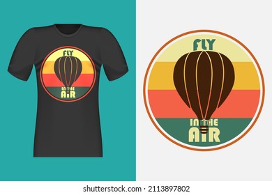 Fly In The Air Hand Drawn Style Vintage Retro T-shirt Design