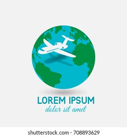 Fly aircraft around the world. vector illustration - eps 10