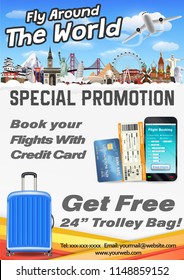 fly around the world promotion poster banner