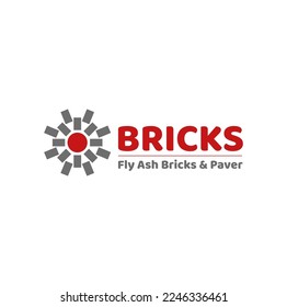 Fly ash Bricks company name symbol icon