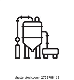 Fly ash silo icon symbolizing industrial storage tech, represents bulk powder hardware, coal byproduct management tools, concrete additive storage, pneumatic conveying systems, or facility engineering