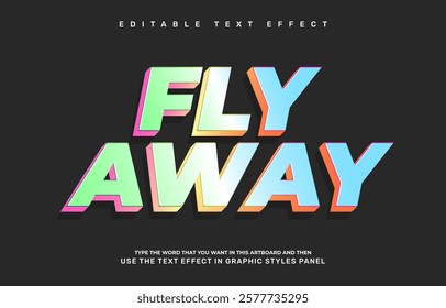 Fly away editable text effect template
