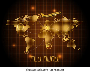 Fly away map - orange design