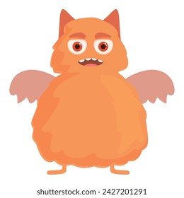 Fly bat cat monster icon cartoon vector. Funny character. Creature face