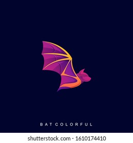 Fly Bat Illustration Vector Template. Suitable for Creative Industry, Multimedia, entertainment, Educations, Shop, and any related business