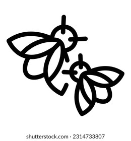 Fly bee icon outline vector. Honey nectar. Propolis flower