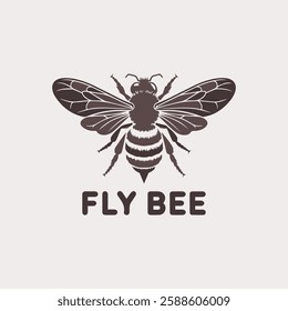 Fly Bee Logo Icon Vector Illustration Template Background Wallpaper with Simple Insect Design for Creative Branding and Modern Graphic Art