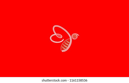 fly bee logo with mandala art for illustration use or logo design use