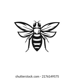 fly bee silhouette logo template
